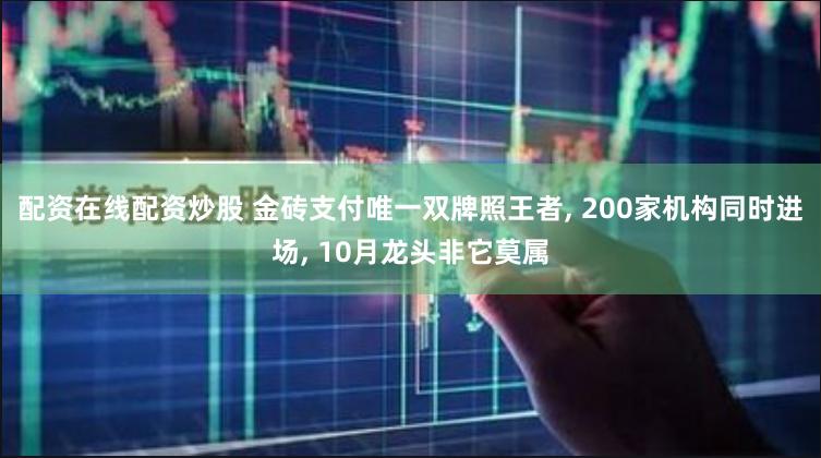 配资在线配资炒股 金砖支付唯一双牌照王者, 200家机构同时进场, 10月龙头非它莫属